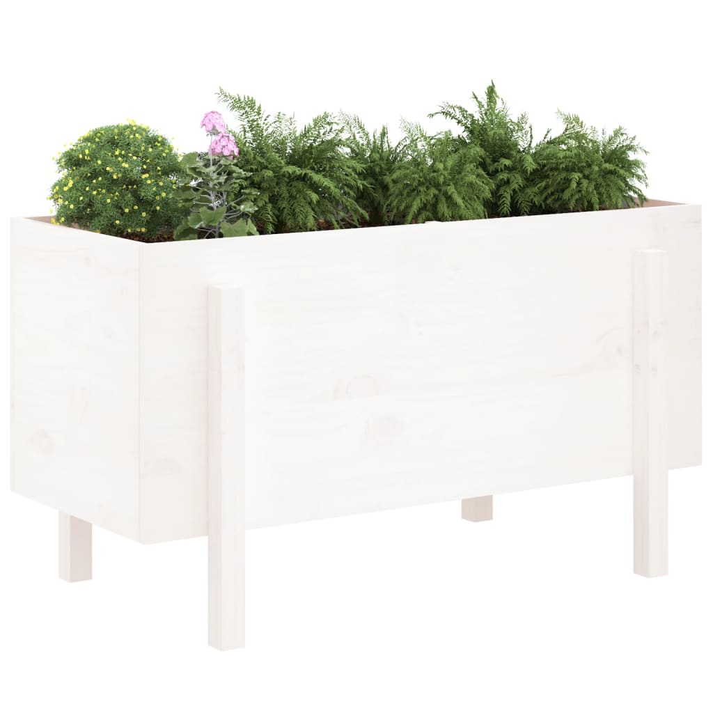 Aukštas sodo lovelis, baltas, 101x50x57cm, pušies masyvas Aukštas sodo lovelis, baltas, 101x50x57cm, pušies masyvas - Image 3