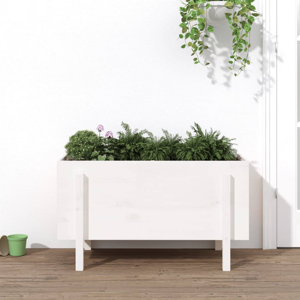 Aukštas sodo lovelis, baltas, 101x50x57cm, pušies masyvas Aukštas sodo lovelis, baltas, 101x50x57cm, pušies masyvas - Image 2