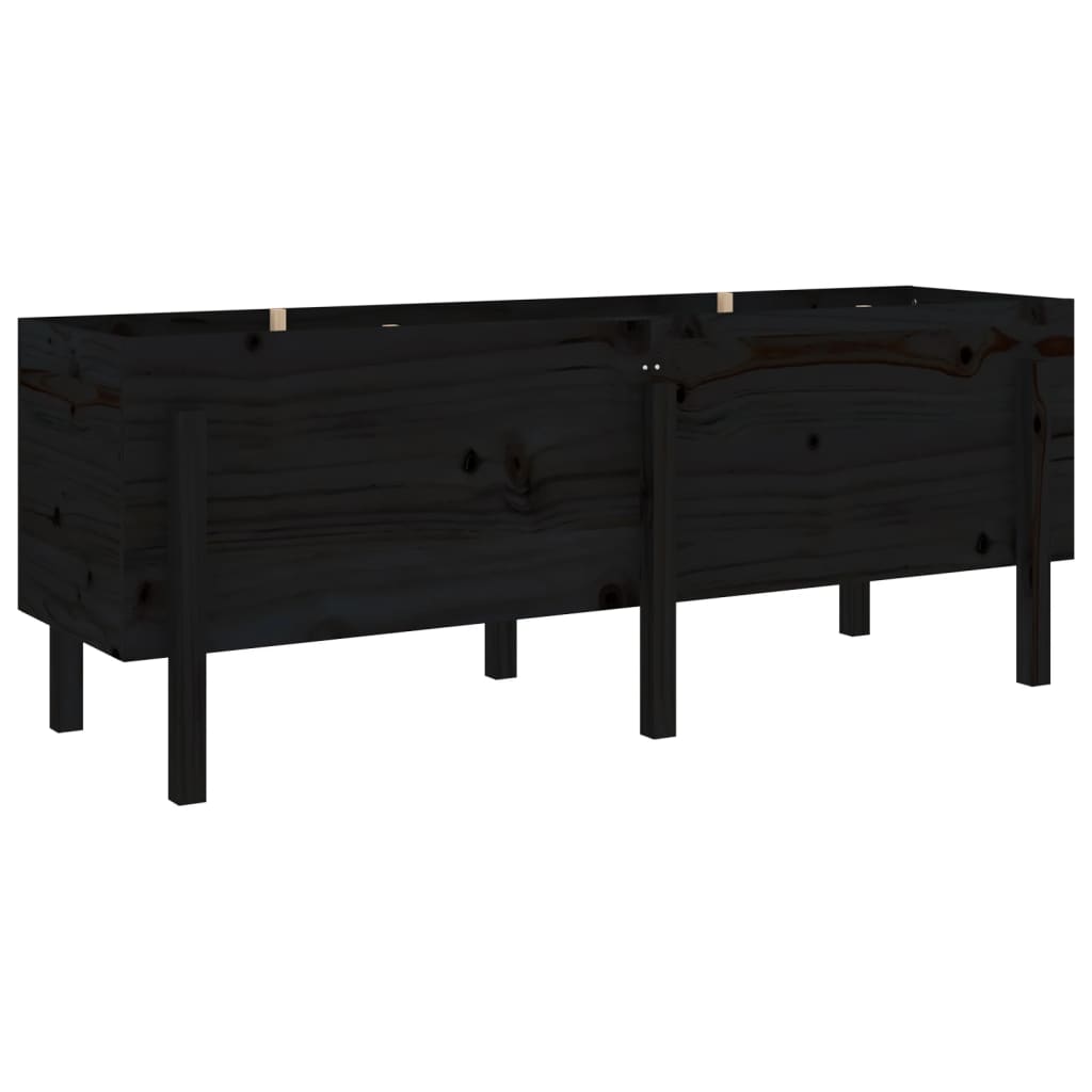 Aukštas sodo lovelis, juodas, 160x50x57cm, pušies masyvas Aukštas sodo lovelis, juodas, 160x50x57cm, pušies masyvas - Image 6