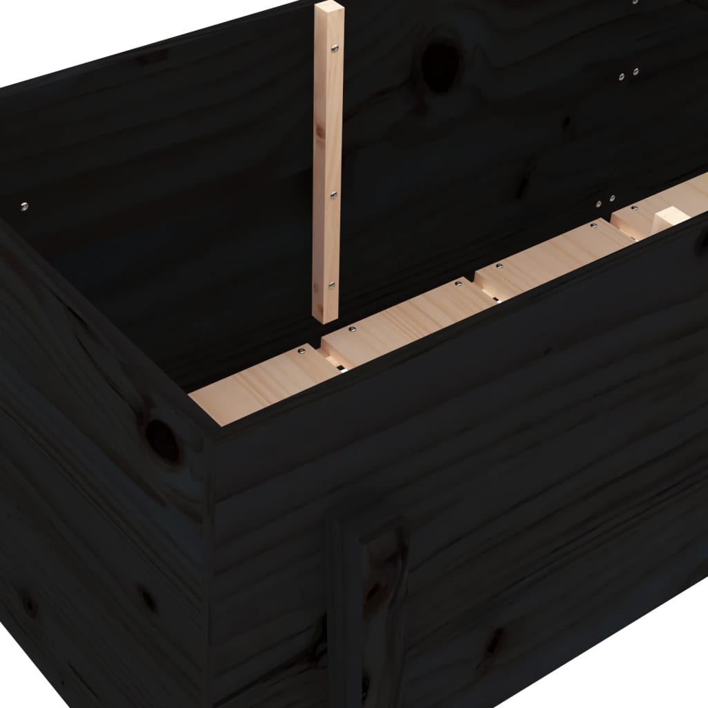 Aukštas sodo lovelis, juodas, 160x50x57cm, pušies masyvas Aukštas sodo lovelis, juodas, 160x50x57cm, pušies masyvas - Image 7