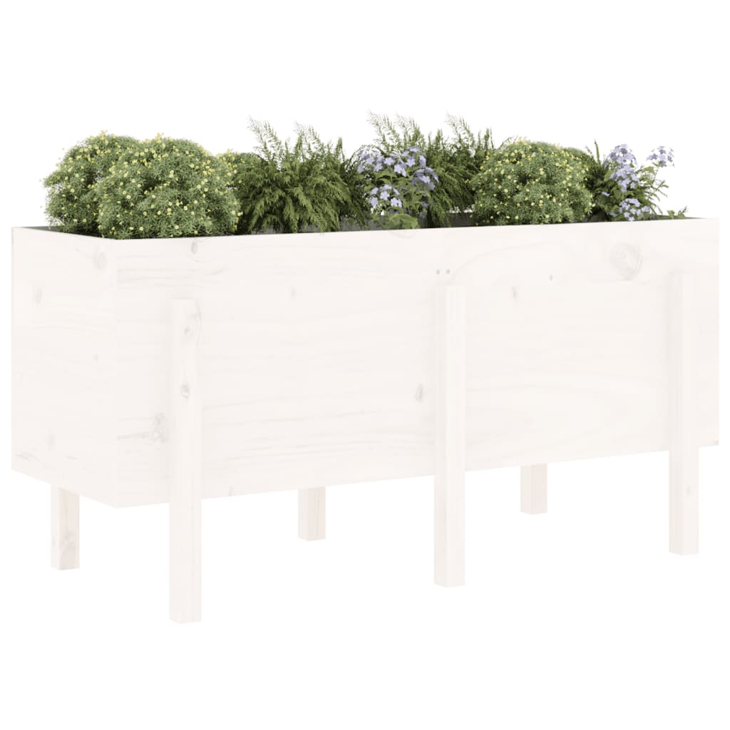 Aukštas sodo lovelis, baltas, 121x50x57cm, pušies masyvas Aukštas sodo lovelis, baltas, 121x50x57cm, pušies masyvas - Image 3