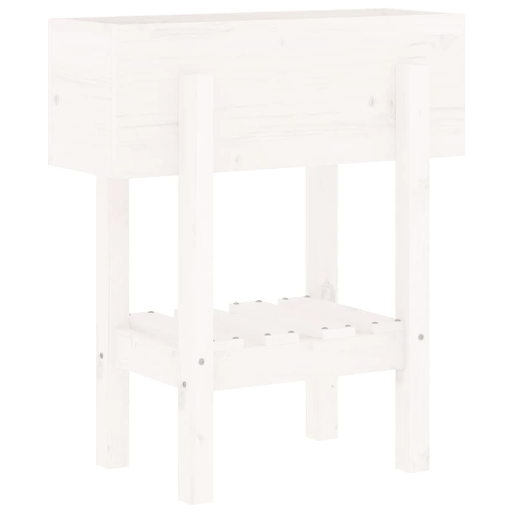 Sodo lovelis, baltas, 62x30x69cm, pušies medienos masyvas Sodo lovelis, baltas, 62x30x69cm, pušies medienos masyvas - Image 4