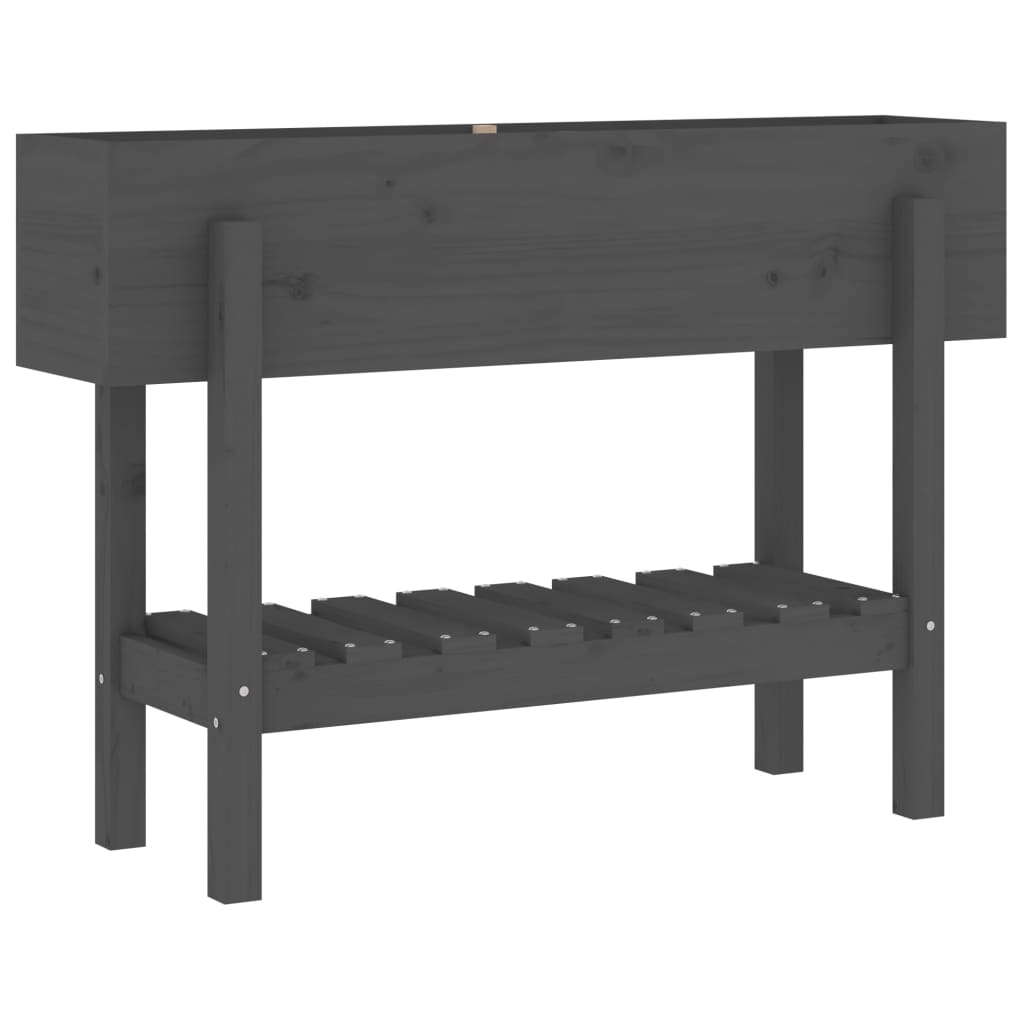 Aukštas sodo lovelis, pilkas, 101x30x69cm, pušies masyvas Aukštas sodo lovelis, pilkas, 101x30x69cm, pušies masyvas - Image 6