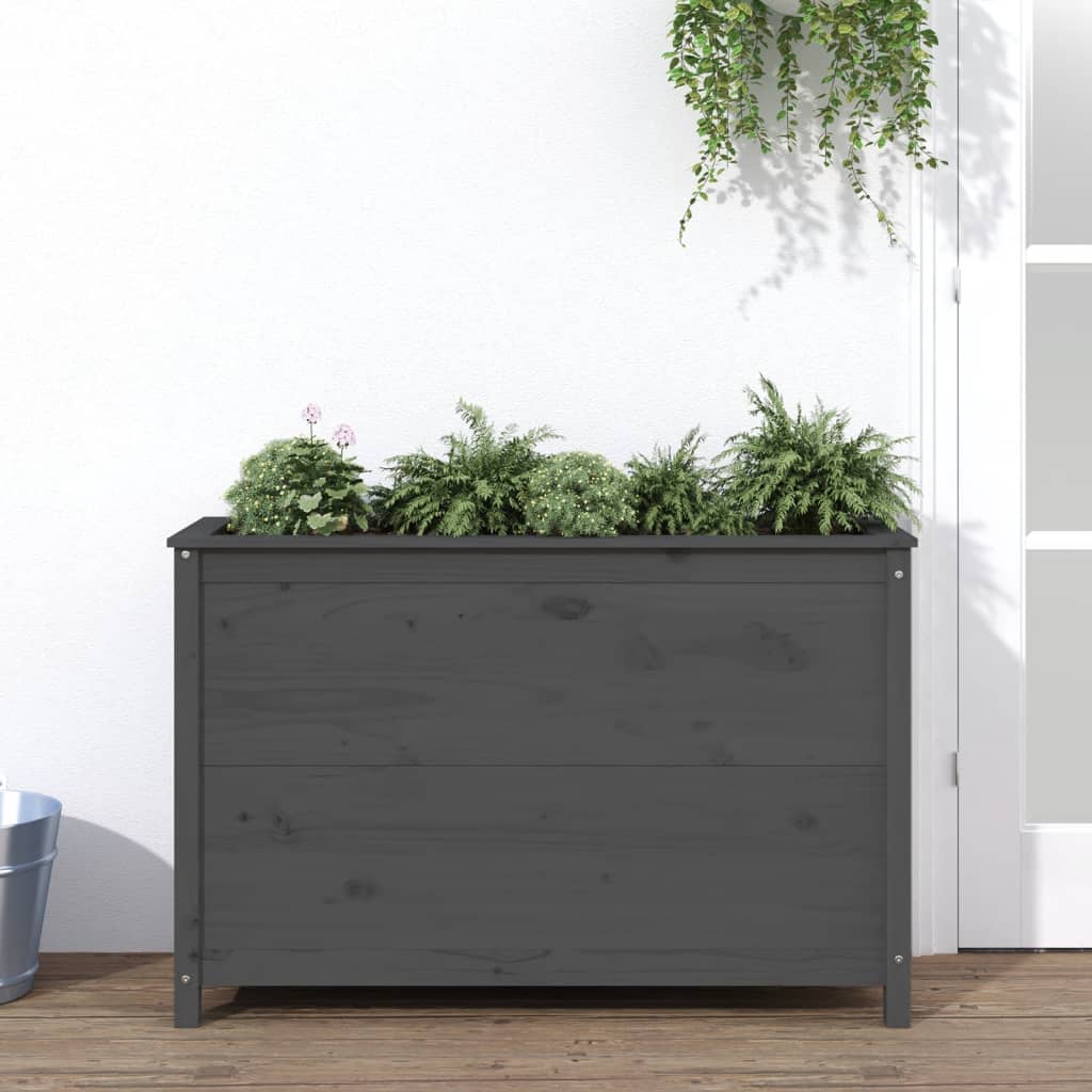 Aukštas sodo lovelis, pilkas, 119,5x40x78cm, pušies masyvas Aukštas sodo lovelis, pilkas, 119,5x40x78cm, pušies masyvas - Image 2