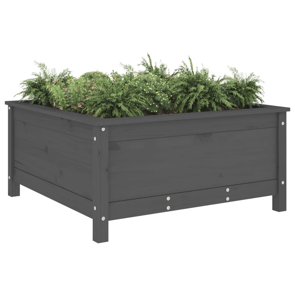 Sodo lovelis, pilkas, 82,5×82,5x39cm, pušies medienos masyvas Sodo lovelis, pilkas, 82,5x82,5x39cm, pušies medienos masyvas - Image 3