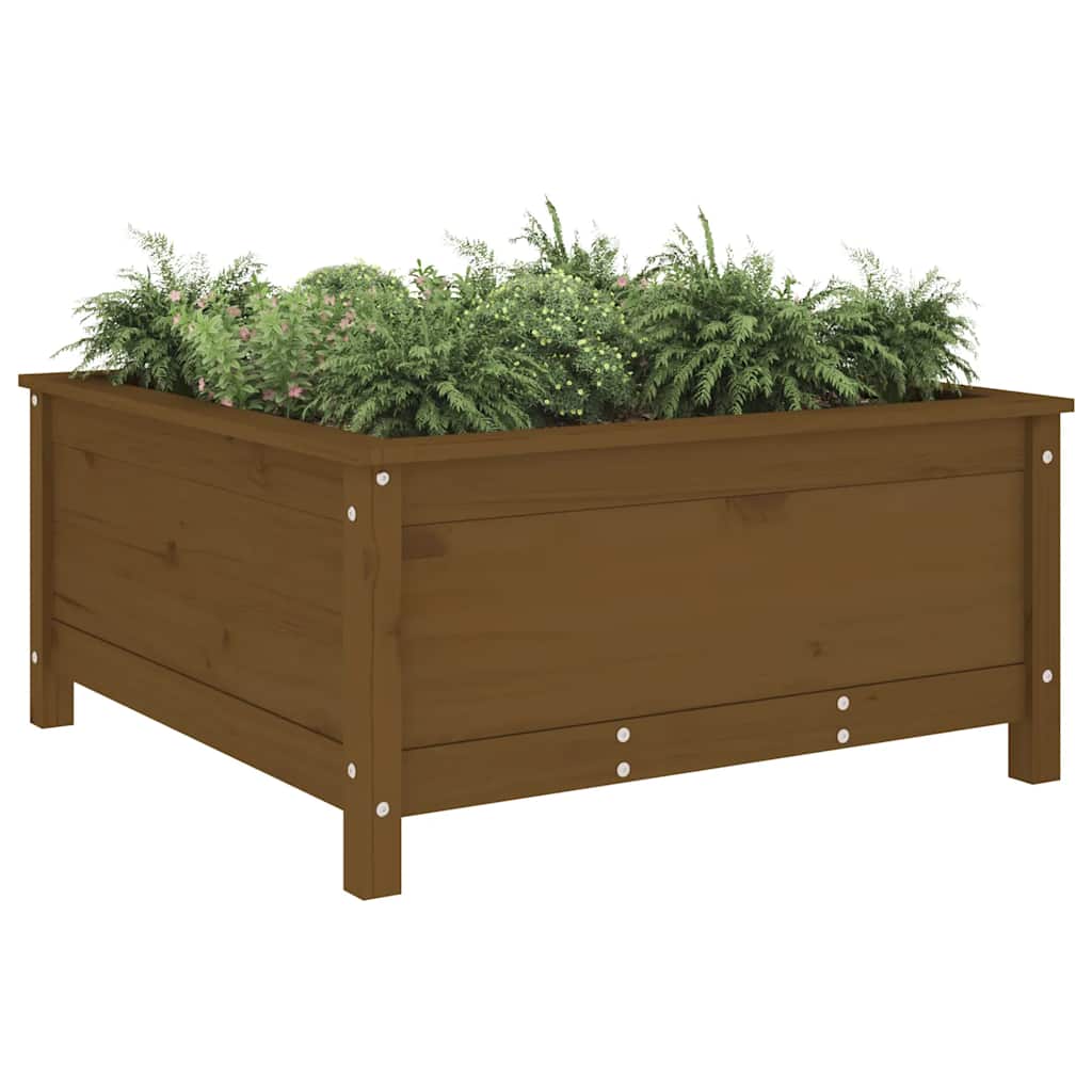 Sodo lovelis, medaus rudas, 82,5×82,5x39cm, pušies masyvas Sodo lovelis, medaus rudas, 82,5x82,5x39cm, pušies masyvas - Image 3