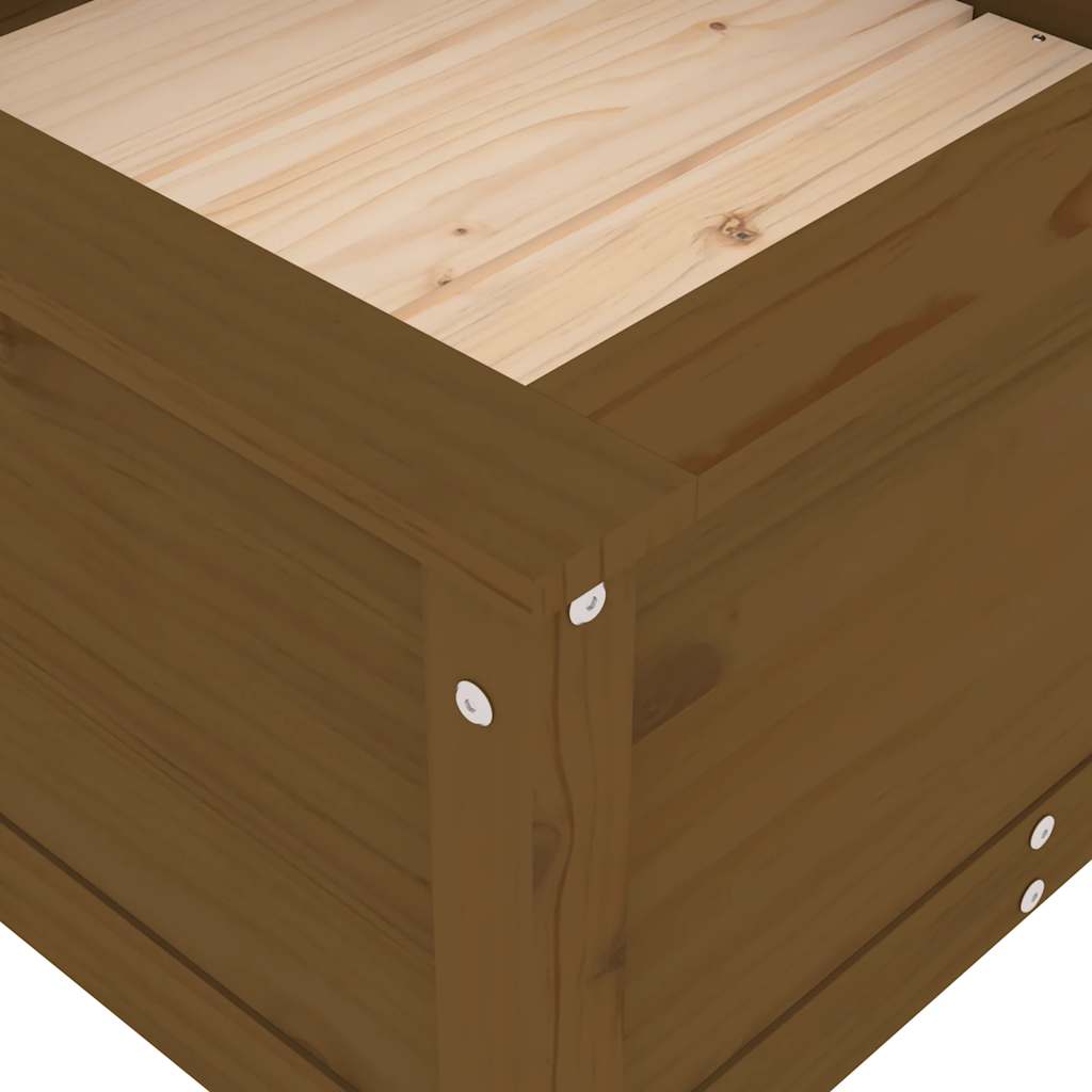 Sodo lovelis, medaus rudas, 82,5×82,5x39cm, pušies masyvas Sodo lovelis, medaus rudas, 82,5x82,5x39cm, pušies masyvas - Image 7