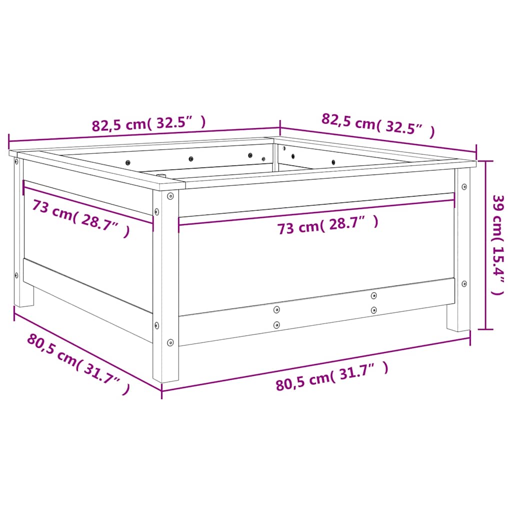 Sodo lovelis, medaus rudas, 82,5×82,5x39cm, pušies masyvas Sodo lovelis, medaus rudas, 82,5x82,5x39cm, pušies masyvas