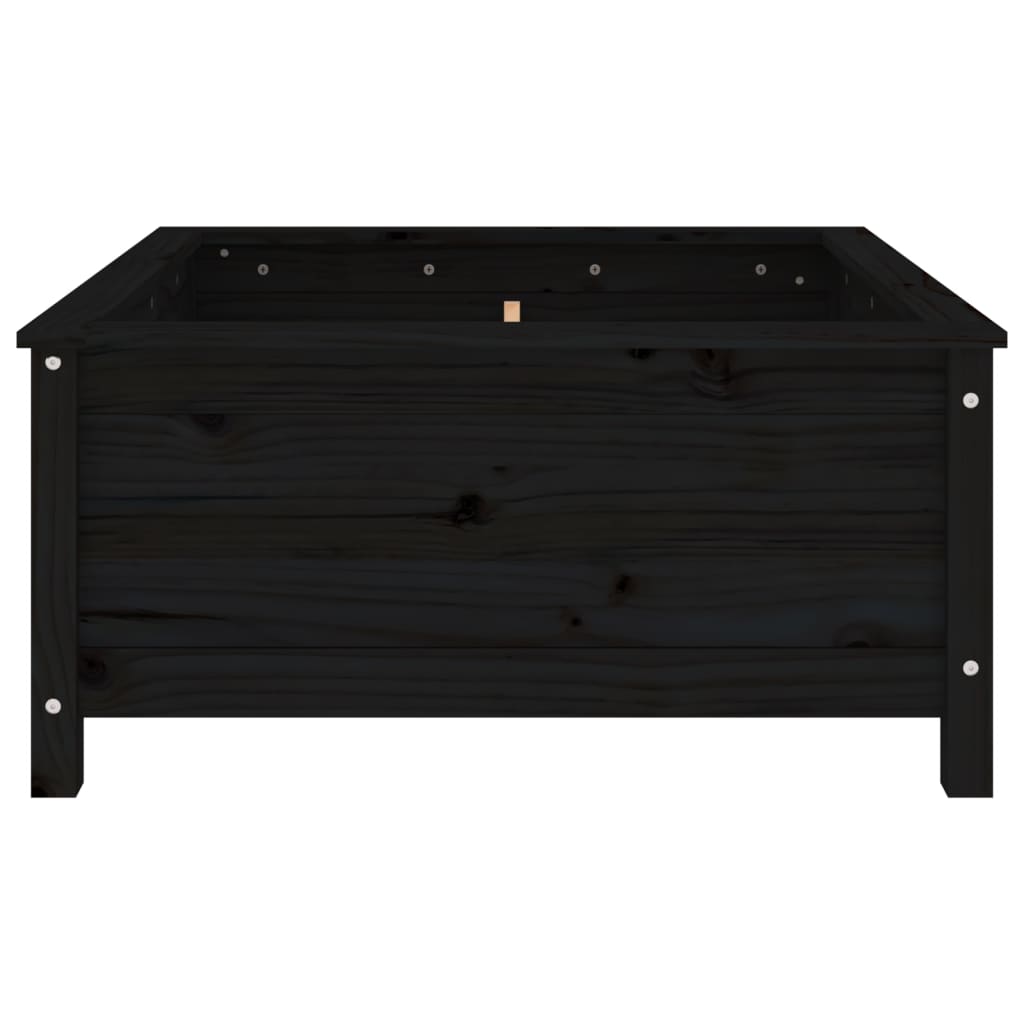 Sodo lovelis, juodas, 82,5×82,5x39cm, pušies medienos masyvas Sodo lovelis, juodas, 82,5x82,5x39cm, pušies medienos masyvas - Image 4