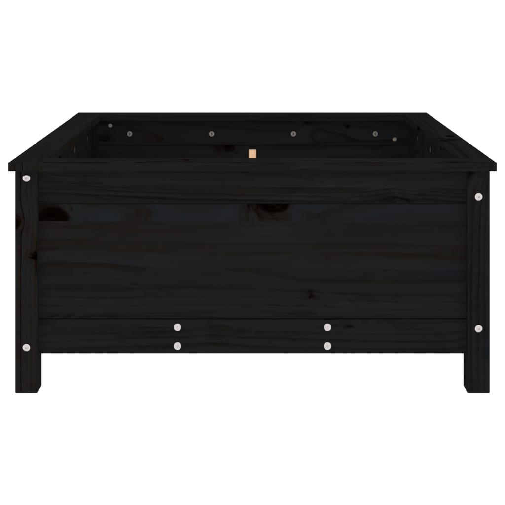 Sodo lovelis, juodas, 82,5×82,5x39cm, pušies medienos masyvas Sodo lovelis, juodas, 82,5x82,5x39cm, pušies medienos masyvas - Image 5