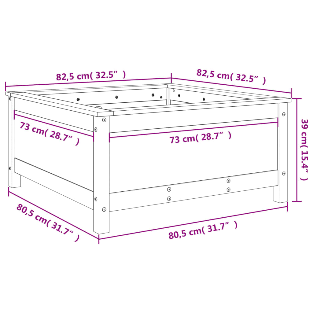 Sodo lovelis, 82,5×82,5x39cm, douglas eglės medienos masyvas Sodo lovelis, 82,5x82,5x39cm, douglas eglės medienos masyvas