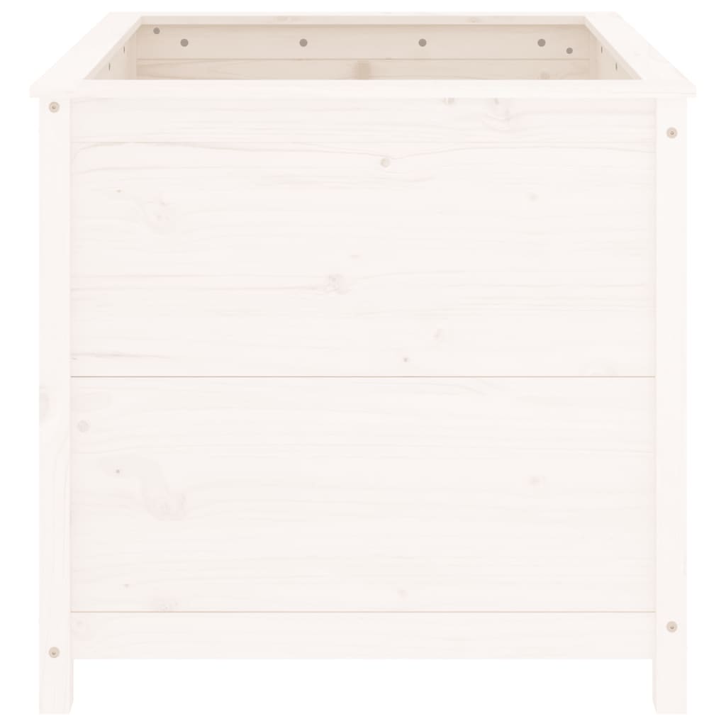 Sodo lovelis, baltas, 82,5×82,5x78cm, pušies medienos masyvas Sodo lovelis, baltas, 82,5x82,5x78cm, pušies medienos masyvas - Image 4