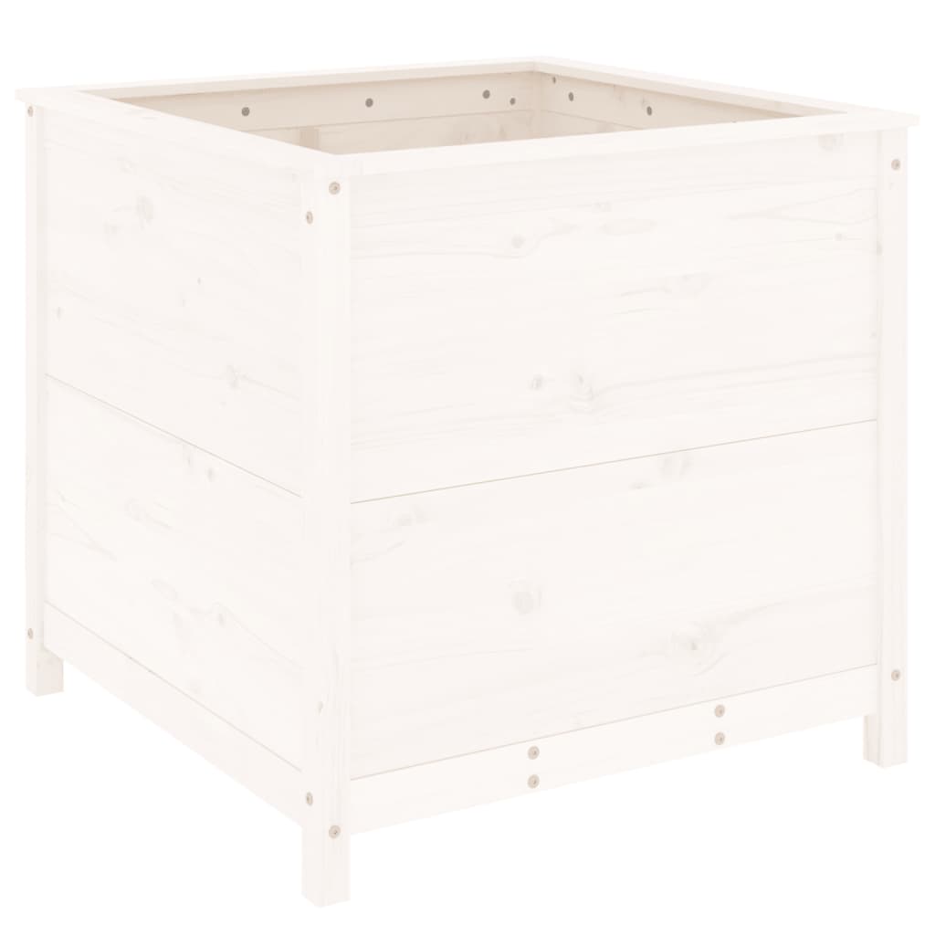 Sodo lovelis, baltas, 82,5×82,5x78cm, pušies medienos masyvas Sodo lovelis, baltas, 82,5x82,5x78cm, pušies medienos masyvas - Image 6