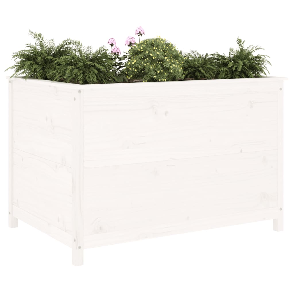 Aukštas sodo lovelis, baltas, 119,5×82,5x78cm, pušies masyvas Aukštas sodo lovelis, baltas, 119,5x82,5x78cm, pušies masyvas - Image 3