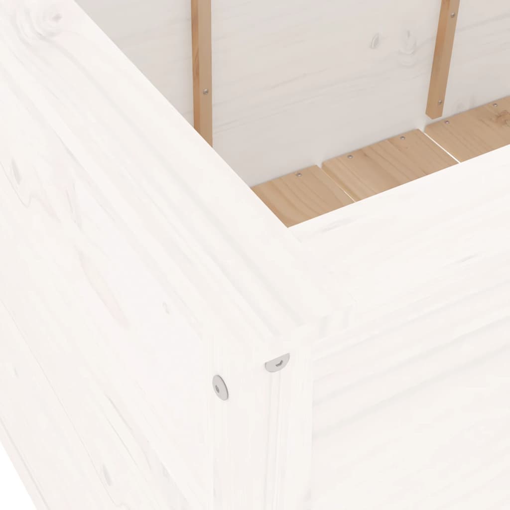 Aukštas sodo lovelis, baltas, 119,5×82,5x78cm, pušies masyvas Aukštas sodo lovelis, baltas, 119,5x82,5x78cm, pušies masyvas - Image 7