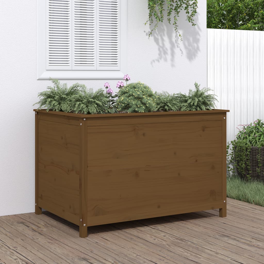 Aukštas sodo lovelis, rudas, 119,5×82,5x78cm, pušies masyvas Aukštas sodo lovelis, rudas, 119,5x82,5x78cm, pušies masyvas - Image 2