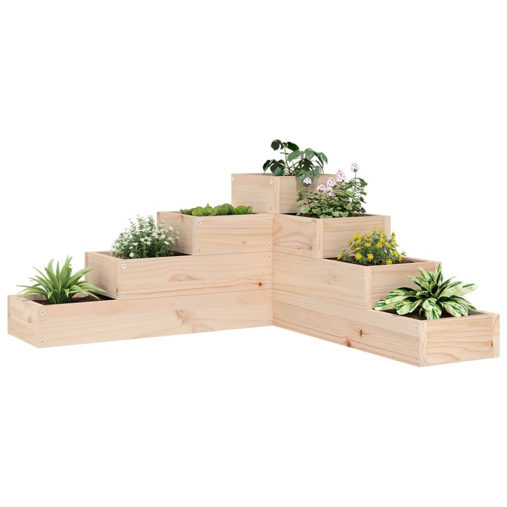 Sodo lovelis, 4 aukštų, 80,5x79x36cm, pušies medienos masyvas Sodo lovelis, 4 aukštų, 80,5x79x36cm, pušies medienos masyvas - Image 2