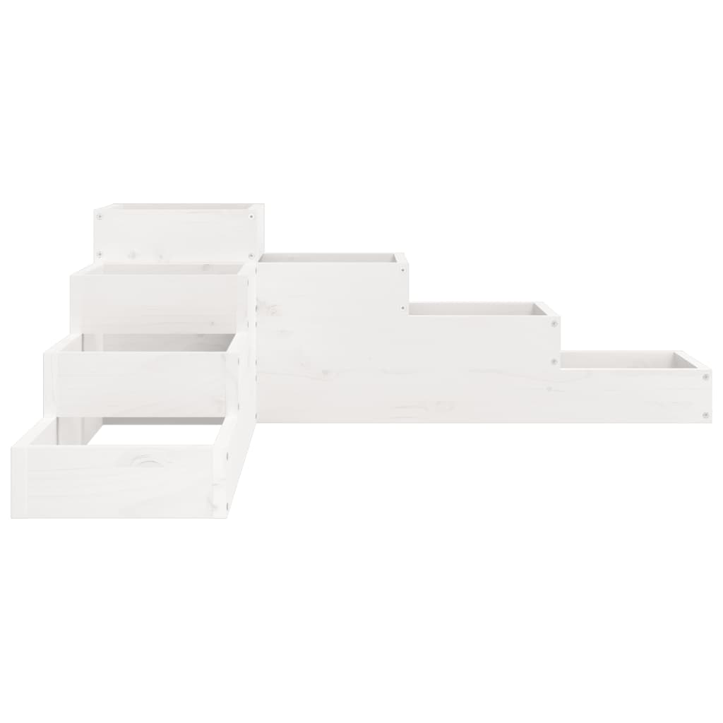 Sodo lovelis, 4 aukštų, baltas, 106×104,5x36cm, pušies masyvas Sodo lovelis, 4 aukštų, baltas, 106x104,5x36cm, pušies masyvas - Image 5
