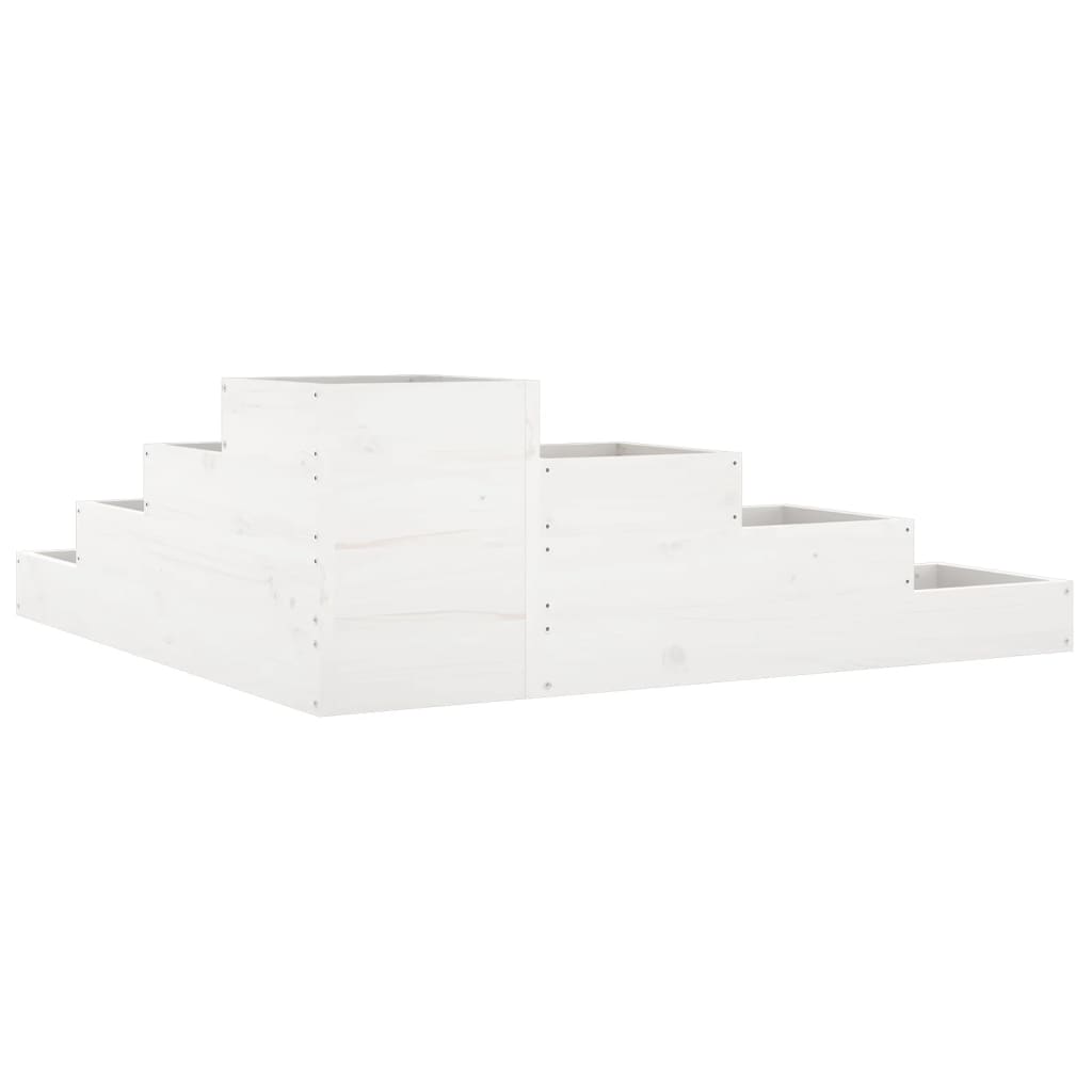 Sodo lovelis, 4 aukštų, baltas, 106×104,5x36cm, pušies masyvas Sodo lovelis, 4 aukštų, baltas, 106x104,5x36cm, pušies masyvas - Image 6