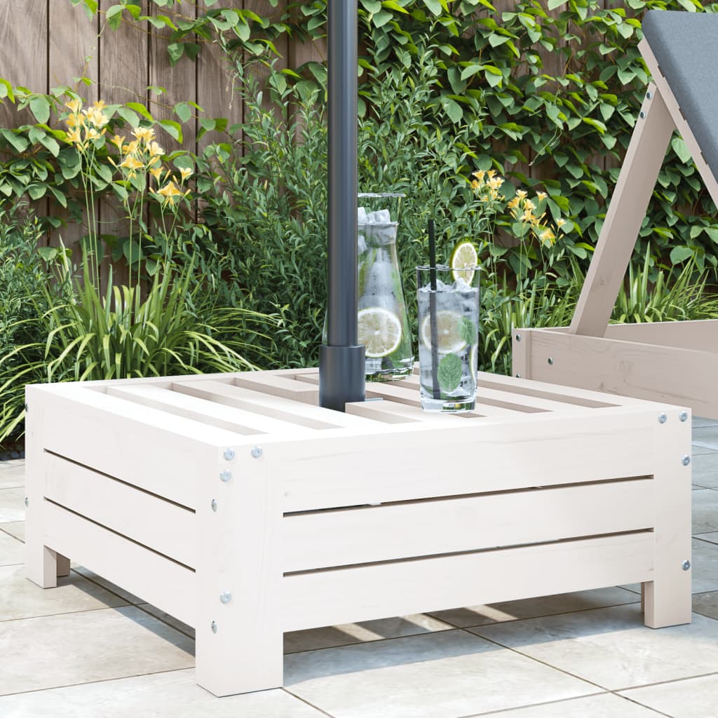 Skėčio nuo saulės pagrindo uždangalas, baltas, pušies masyvas Skėčio nuo saulės pagrindo uždangalas, baltas, pušies masyvas - Image 2