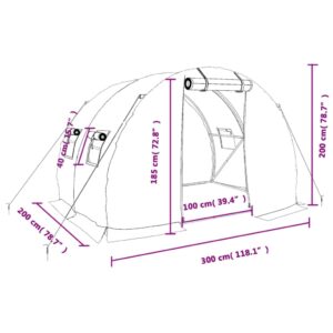 Šiltnamis su plieno rėmu, žalios spalvos, 3x2x2m, 6m²