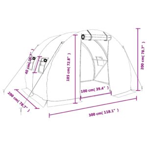 Šiltnamis su plieno rėmu, baltos spalvos, 3x2x2m, 6m²