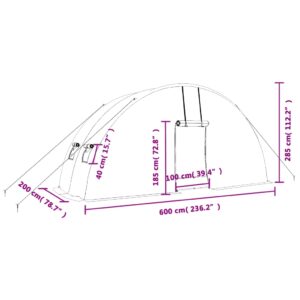 Šiltnamis su plieno rėmu, žalios spalvos, 6x2x2,85m, 12m²