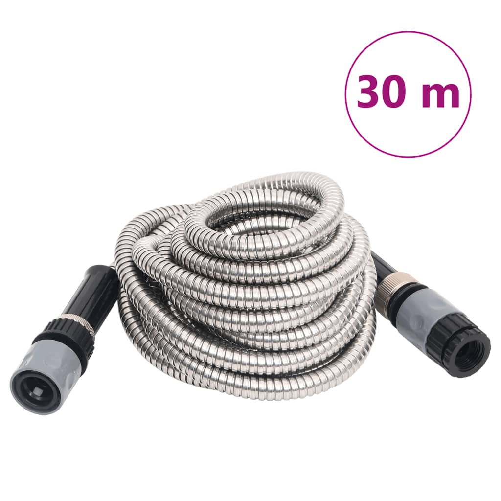Sodo žarna su purškimo antgaliu, sidabrinė, 0,6″, 30 m, plienas Sodo žarna su purškimo antgaliu, sidabrinė, 0,6", 30 m, plienas - Image 2