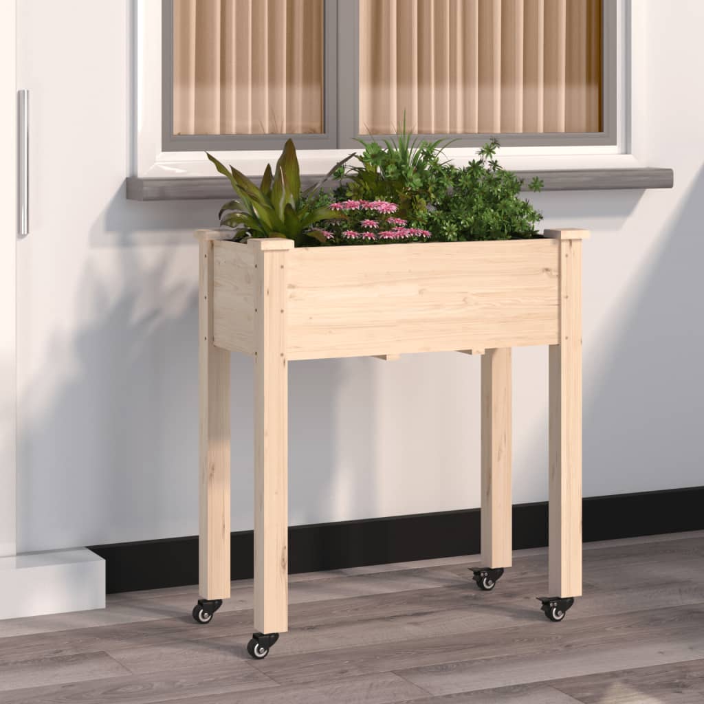Lovelis su ratukais ir įdėklu, 71x37x80cm, eglės masyvas Lovelis su ratukais ir įdėklu, 71x37x80cm, eglės masyvas - Image 2