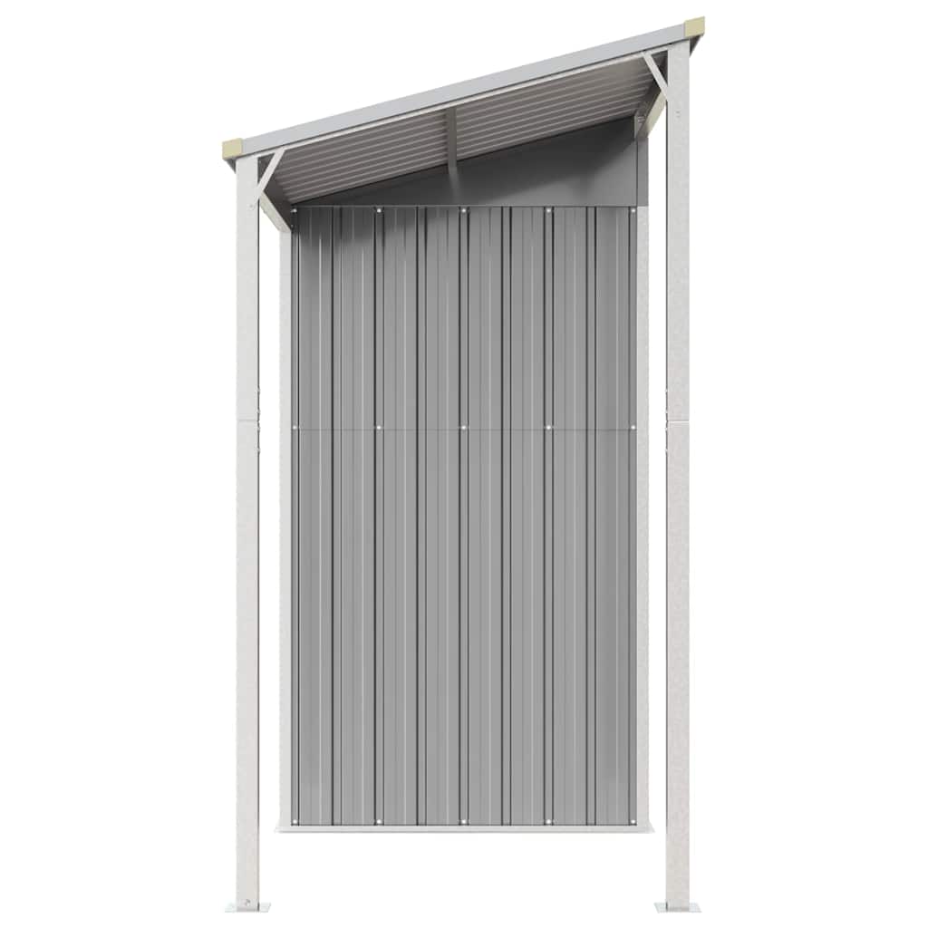 Sodo sandėliukas su prailgintu stogu, šviesiai pilkas, 277x107x181cm, plienas Sodo sandėliukas su prailgintu stogu, šviesiai pilkas, 277x107x181cm, plienas - Image 5