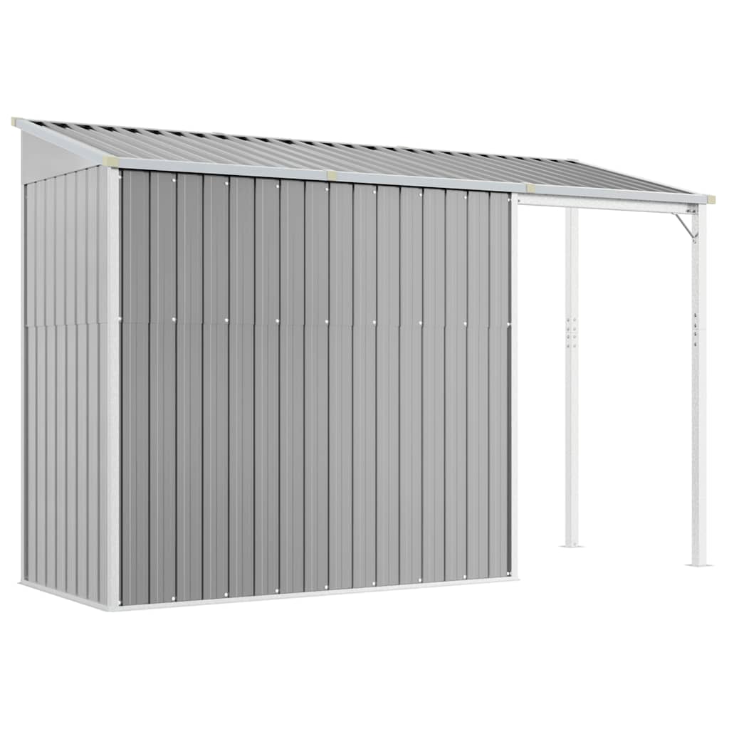 Sodo sandėliukas su prailgintu stogu, šviesiai pilkas, 277x107x181cm, plienas Sodo sandėliukas su prailgintu stogu, šviesiai pilkas, 277x107x181cm, plienas - Image 6