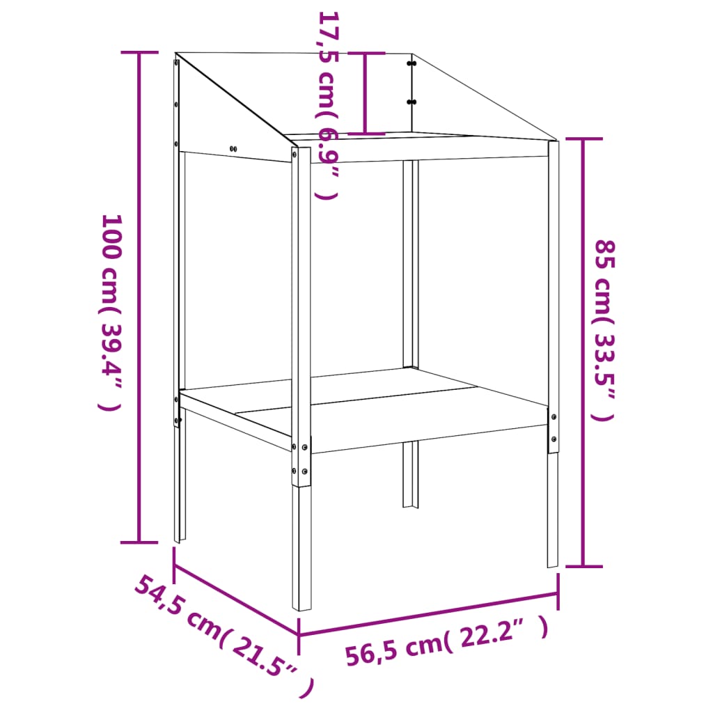 Augalų stovas, antracito, 56,5×54,5x100cm, plienas Augalų stovas, antracito, 56,5x54,5x100cm, plienas