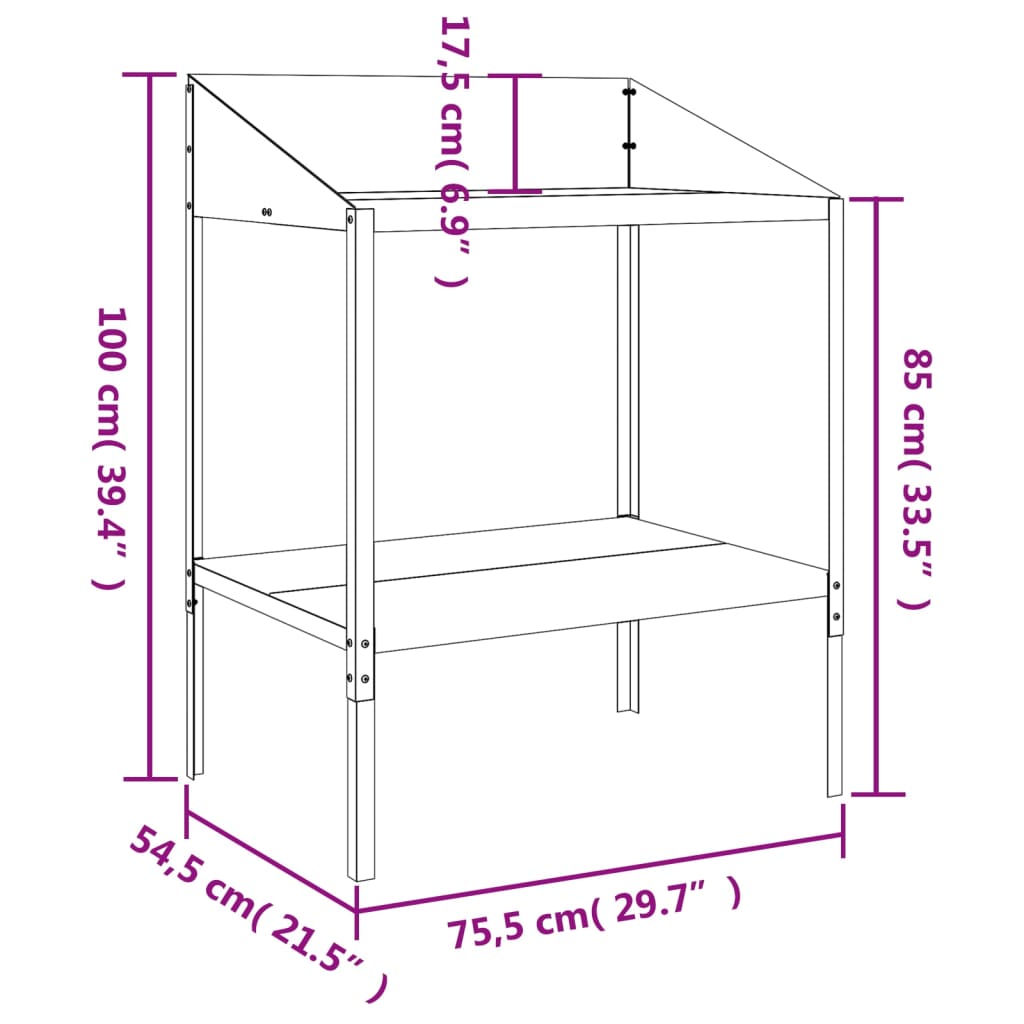 Augalų stovas, antracito, 75,5×54,5×100 cm, plienas Augalų stovas, antracito, 75,5x54,5x100 cm, plienas