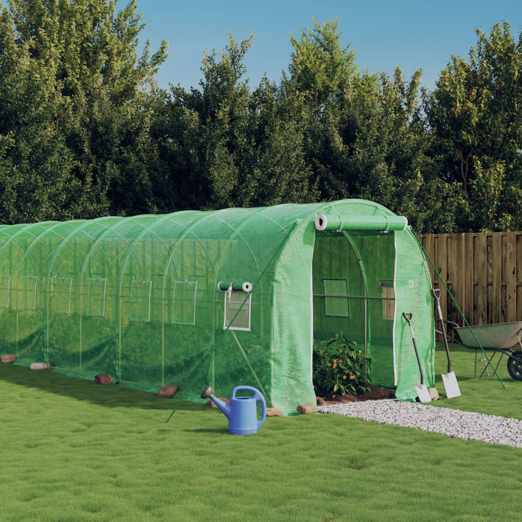 Šiltnamis su plieno rėmu, žalios spalvos, 24x2x2m, 48m² Šiltnamis su plieno rėmu, žalios spalvos, 24x2x2m, 48m² - Image 2