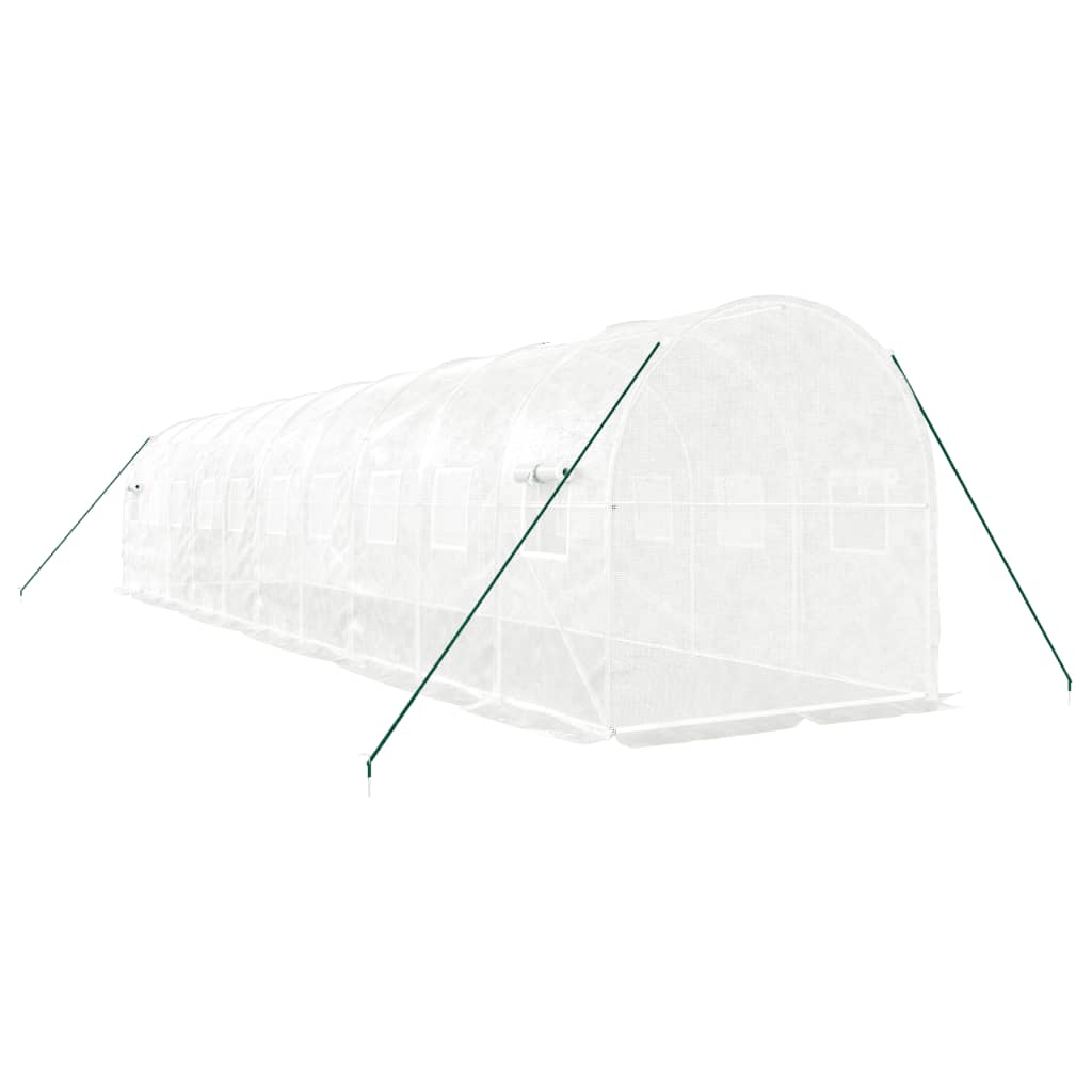Šiltnamis su plieno rėmu, baltos spalvos, 10x2x2m, 20m² Šiltnamis su plieno rėmu, baltos spalvos, 10x2x2m, 20m² - Image 6