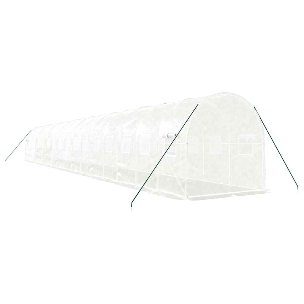 Šiltnamis su plieno rėmu, baltos spalvos, 16x2x2m, 32m² Šiltnamis su plieno rėmu, baltos spalvos, 16x2x2m, 32m² - Image 6