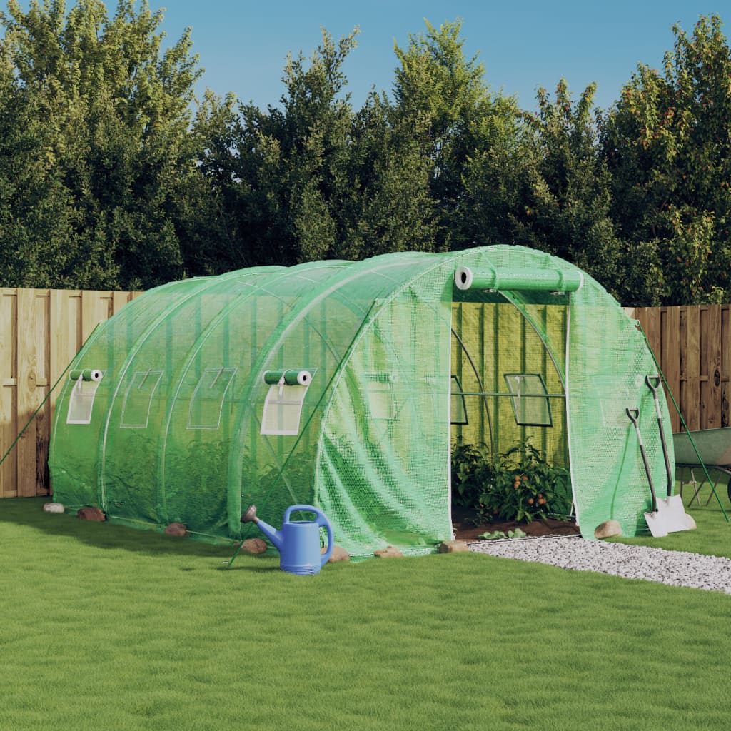 Šiltnamis su plieno rėmu, žalios spalvos, 4x3x2m, 12m² Šiltnamis su plieno rėmu, žalios spalvos, 4x3x2m, 12m² - Image 2