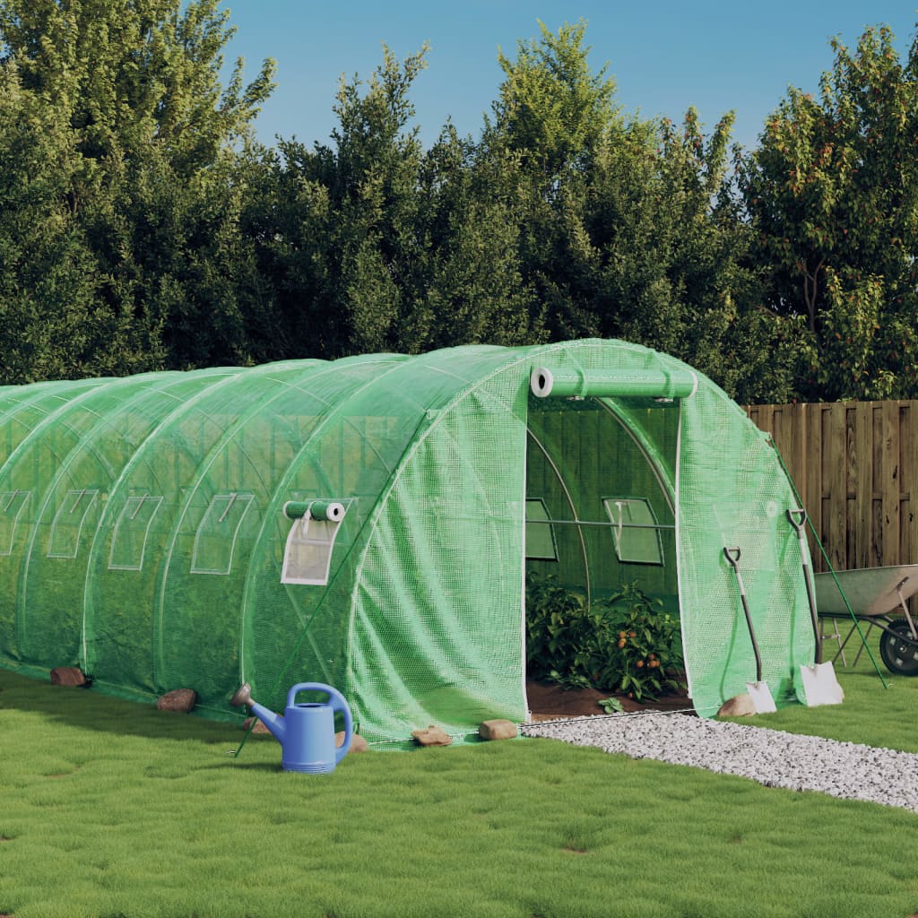 Šiltnamis su plieno rėmu, žalios spalvos, 18x3x2m, 54m² Šiltnamis su plieno rėmu, žalios spalvos, 18x3x2m, 54m² - Image 2