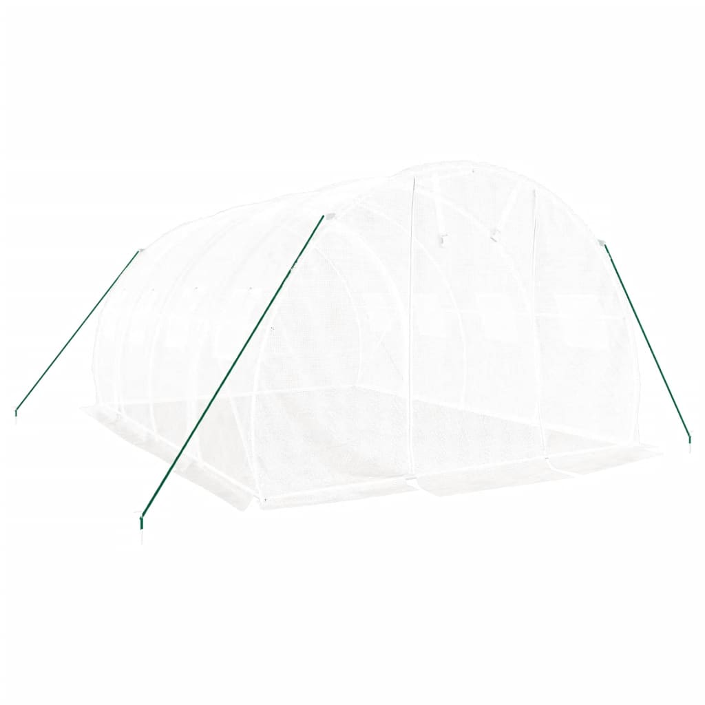 Šiltnamis su plieniniu rėmu, baltas, 12 m², 4x3x2 m Šiltnamis su plieniniu rėmu, baltas, 12 m², 4x3x2 m - Image 3