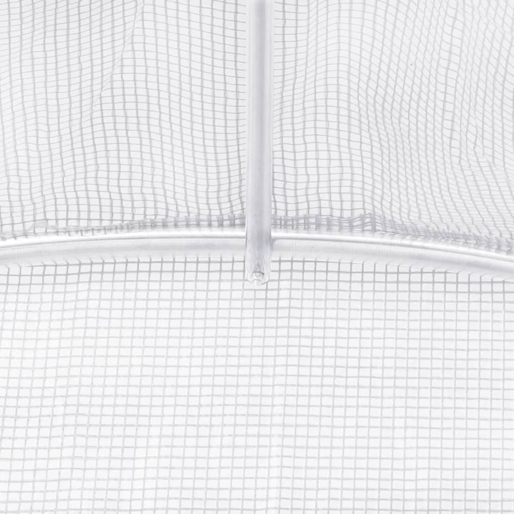 Šiltnamis su plieniniu rėmu, baltas, 12 m², 4x3x2 m Šiltnamis su plieniniu rėmu, baltas, 12 m², 4x3x2 m - Image 9