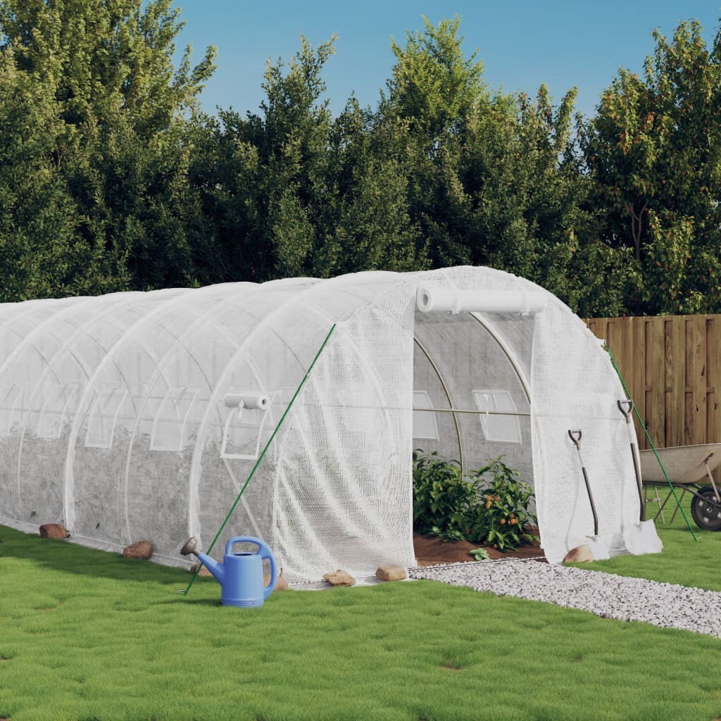Šiltnamis su plieno rėmu, baltos spalvos, 24x3x2m, 72m² Šiltnamis su plieno rėmu, baltos spalvos, 24x3x2m, 72m² - Image 2