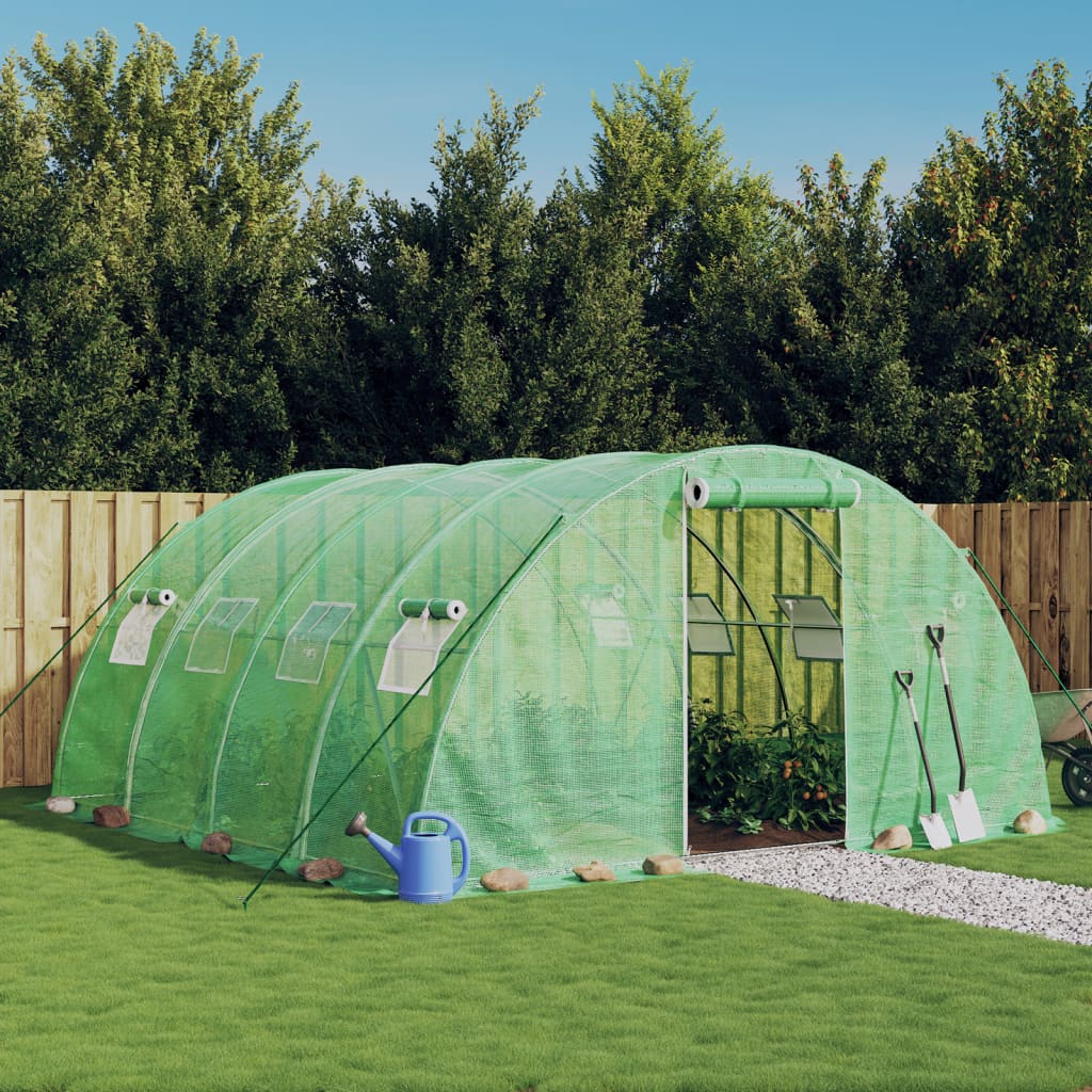 Šiltnamis su plieno rėmu, žalios spalvos, 4x4x2m, 16m² Šiltnamis su plieno rėmu, žalios spalvos, 4x4x2m, 16m² - Image 2