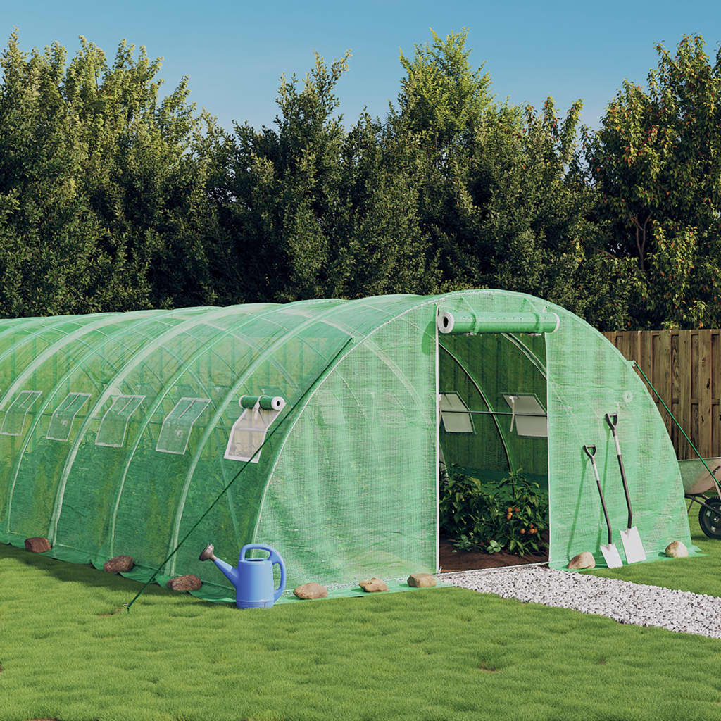 Šiltnamis su plieno rėmu, žalios spalvos, 12x4x2m, 48m² Šiltnamis su plieno rėmu, žalios spalvos, 12x4x2m, 48m² - Image 2