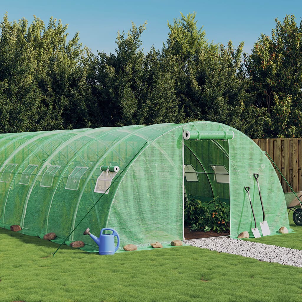 Šiltnamis su plieno rėmu, žalios spalvos, 18x4x2m, 72m² Šiltnamis su plieno rėmu, žalios spalvos, 18x4x2m, 72m² - Image 2