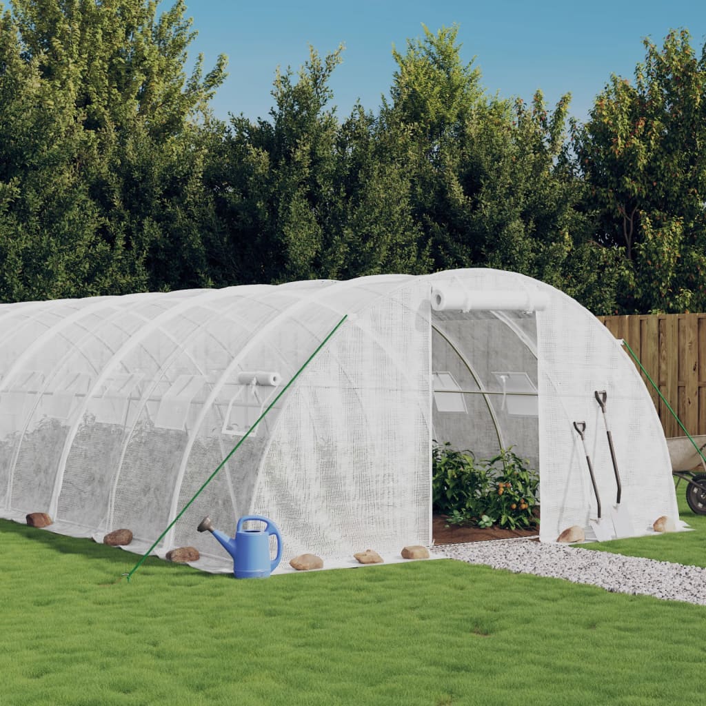 Šiltnamis su plieno rėmu, baltos spalvos, 10x4x2m, 40m² Šiltnamis su plieno rėmu, baltos spalvos, 10x4x2m, 40m² - Image 2