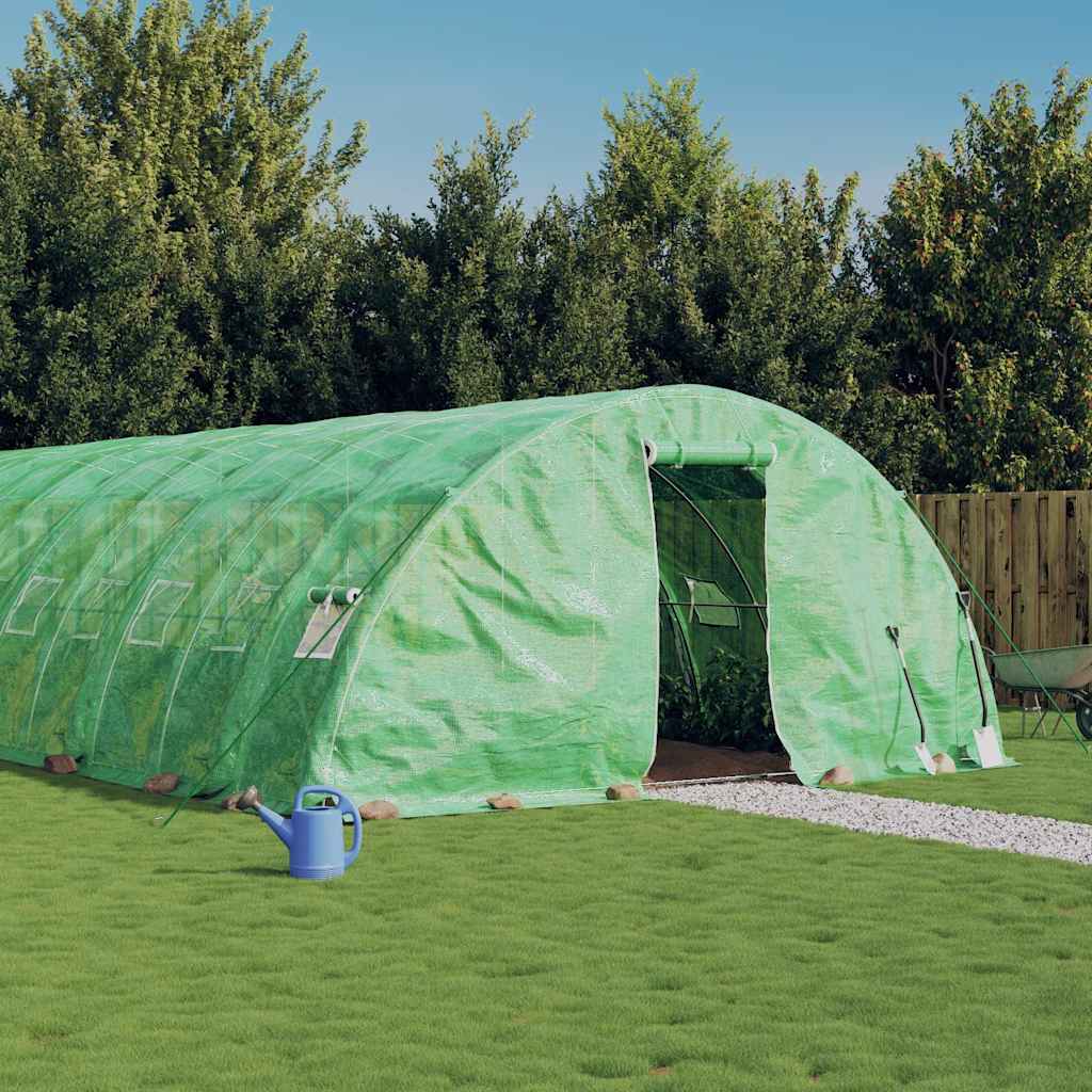 Šiltnamis su plieno rėmu, žalios spalvos, 12x5x2,3m, 60m² Šiltnamis su plieno rėmu, žalios spalvos, 12x5x2,3m, 60m² - Image 2