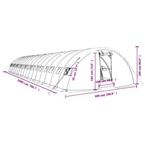 Šiltnamis su plieno rėmu, baltos spalvos, 18x5x2,3m, 90m²