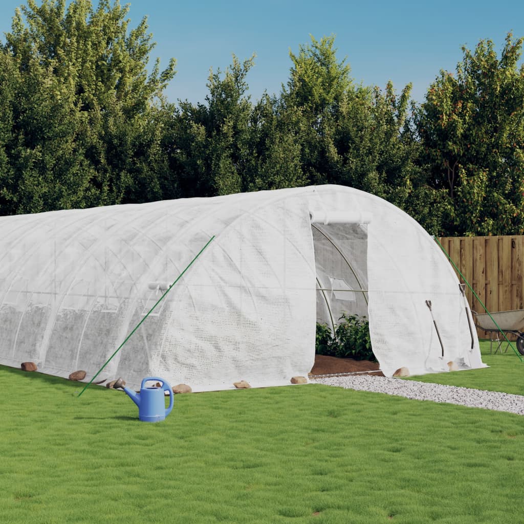 Šiltnamis su plieno rėmu, baltos spalvos, 22x5x2,3m, 110m² Šiltnamis su plieno rėmu, baltos spalvos, 22x5x2,3m, 110m² - Image 2