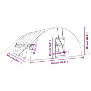 Šiltnamis su plieno rėmu, žalios spalvos, 6x6x2,85m, 36m²