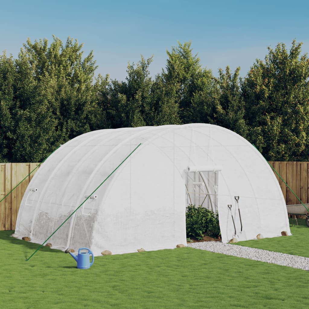 Šiltnamis su plieniniu rėmu, baltas, 24 m², 6x4x2,85 m Šiltnamis su plieniniu rėmu, baltas, 24 m², 6x4x2,85 m - Image 2